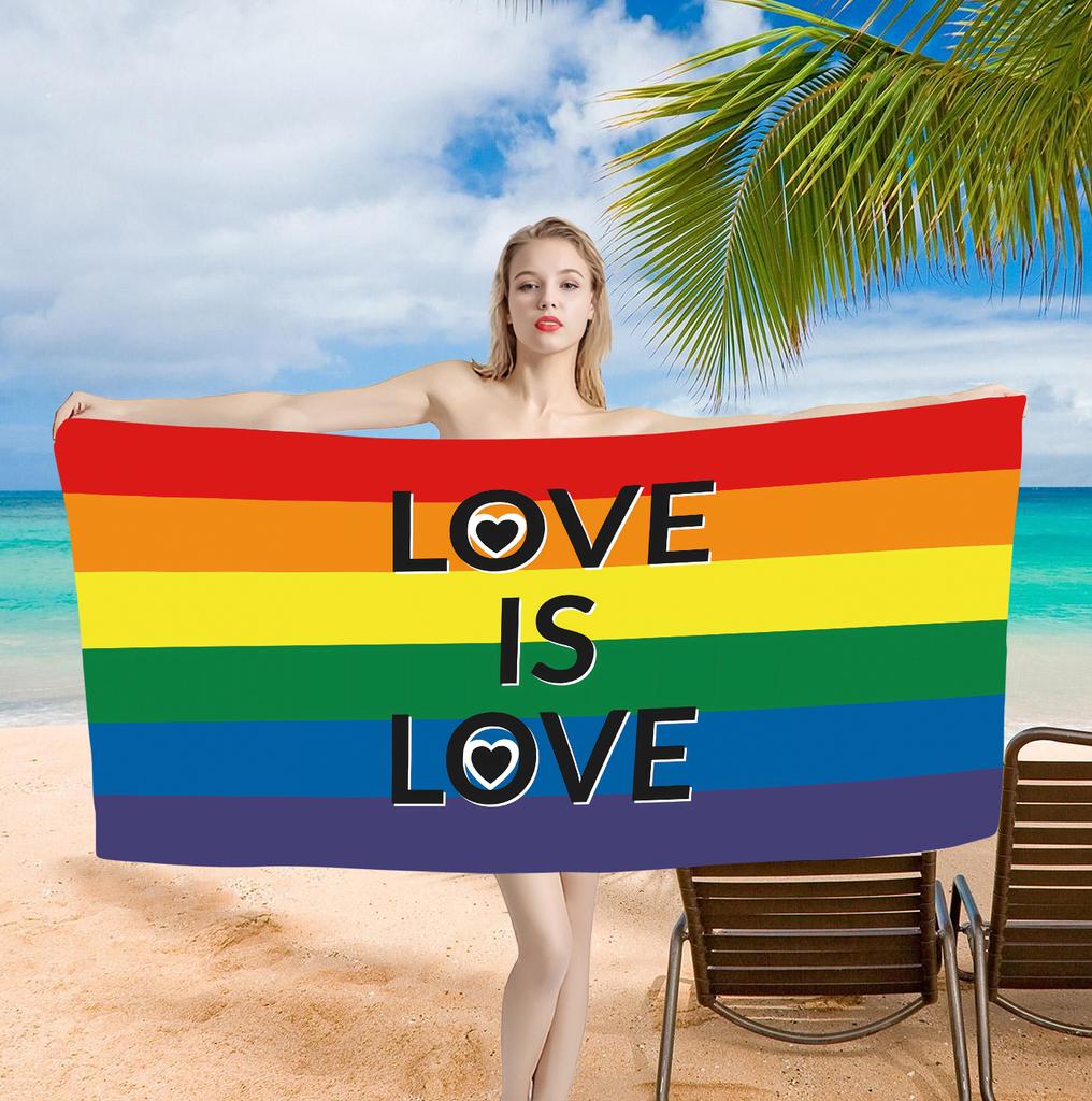 Rainbow Lgbt Printing Beach Towel One Piece Bath Towel 75X150Cm Bathroom Shower Washcloth Home Decor