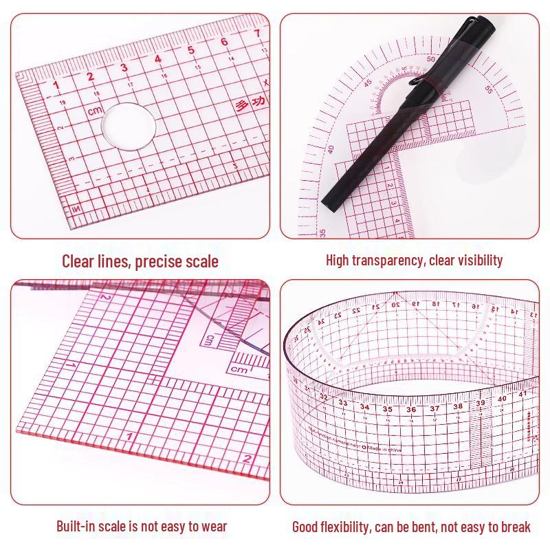 Elastyczna wielofunkcyjna linijka do stopniowania do projektowania odzieży i tworzenia wykrojów