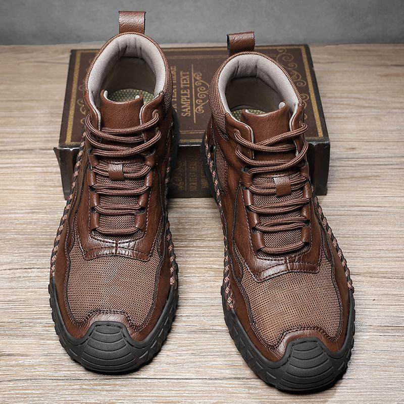 Fashion New Hot Sale Ankle Boots Handmade Mens Motorcycle Boots Sneakers Outdoor Man Casual Leather Shoes Leisure Walking High Top Botas