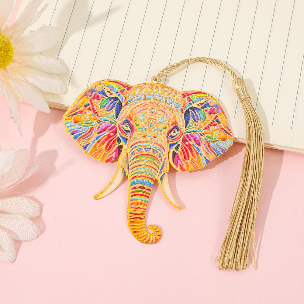 Metal Bookmark With Tassel Lightweight Creative Stationery Gift Elephant Metal Bookmark Bohemian Colorful Book Mark For Books
