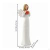 Decorative Resin Angel Statue | Tabletop centerpiece Size, Figurine with Red Heart, Slender
