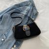 Faux Suede Underarm Bag, Zipper Fastener Fashiable Shoulder Cross Body Bags for Woman Small Square Bag, Suitable Daily Outfit