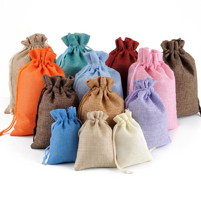 New Bundle Burlap Bag Jewelry Linen Bag Sachet Empty Bag Christmas Gift Drawstring Cotton And Linen Bag