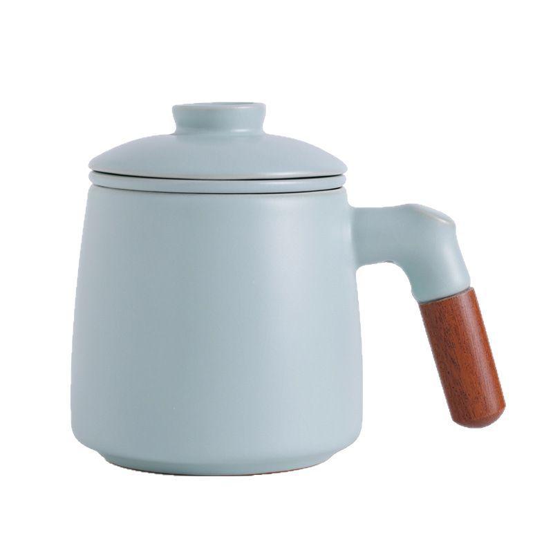 

Ceramic tea cup office mug with lid tea separation personal use men tea cup refer to the details page
