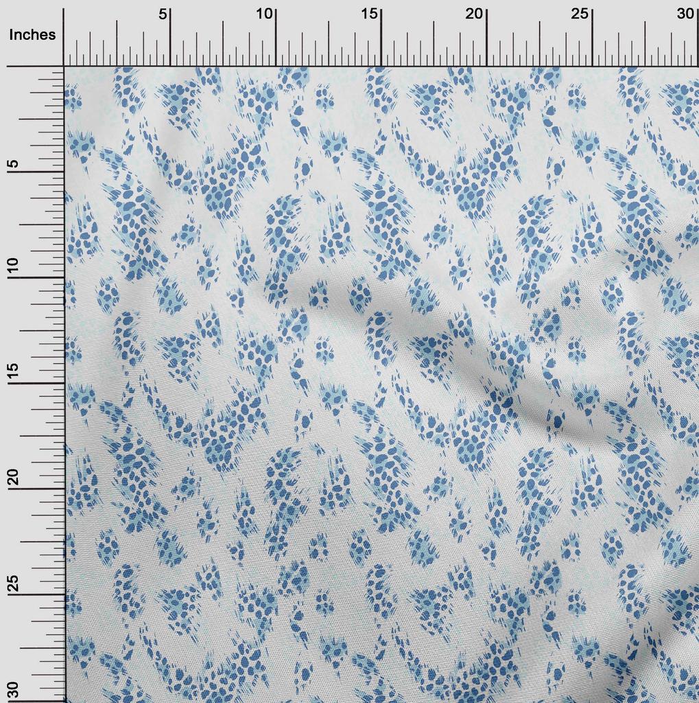 oneOone Cotton Flex Medium Blue Fabric Animals Quilting Supplies Print Sewing Fabric By The Yard 40 Inch