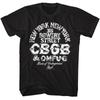 CBGB 315 Bowery St New York Men's T Shirt Rock Music Band Tour Concert Merch