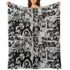 ROCK AND ROLL Tapestry Throw Blanket Plush Bed linens Vintage cosplay anime Blankets