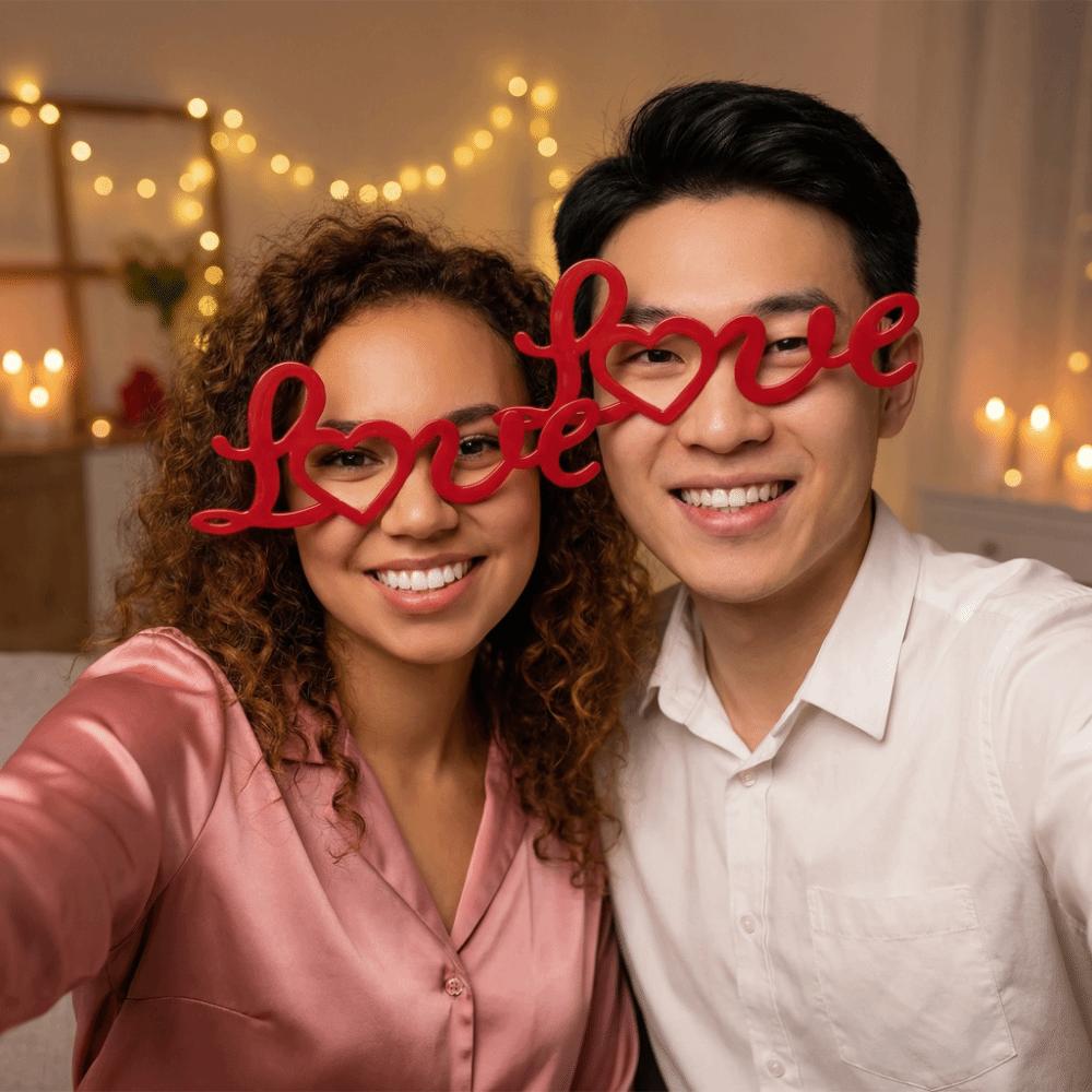 Funny Valentine's Day Decorative Glasses Party Red Love Glasses  Party Decoration