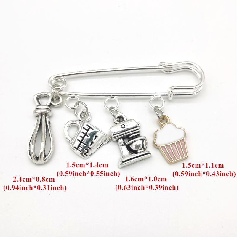 Fashion Kitchen Brooch Recipe Cake Baking Pendant Charm Chef Bread Maker Brooch Cake Maker Pin Jewelry Gifts