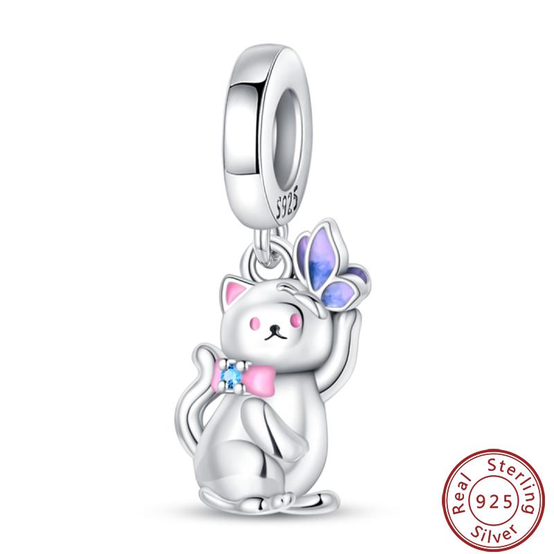 Cute Cat And Dog Series Copper Moon Butterfly Paw Print Charms 3Mm Diy Fine Jewelry Gifts Making