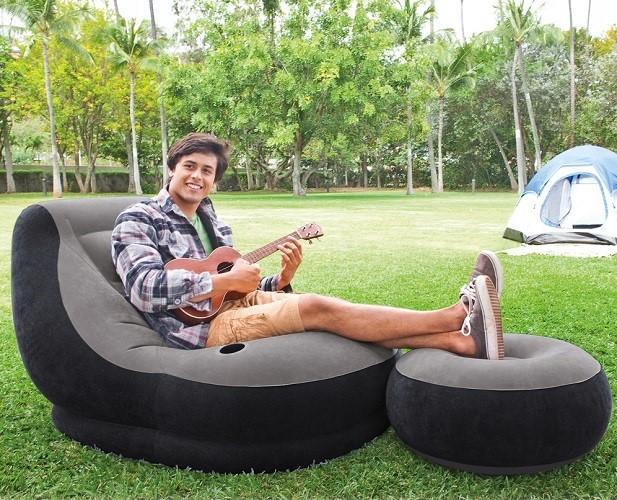 Intex Ultra Lounge Inflatable Chair with Footrest #68564