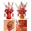 Chinese New Year Decoration TV Cabinet Decor Artifical Flower Pot Statue