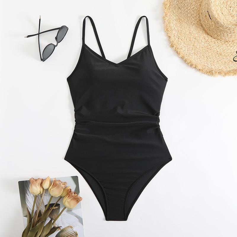 

Слитный купальник женский новый однотонный боди на бретелях сексуальный купальник с вырезами летняя пляжная одежда с открытой спиной купальный костюм женский S