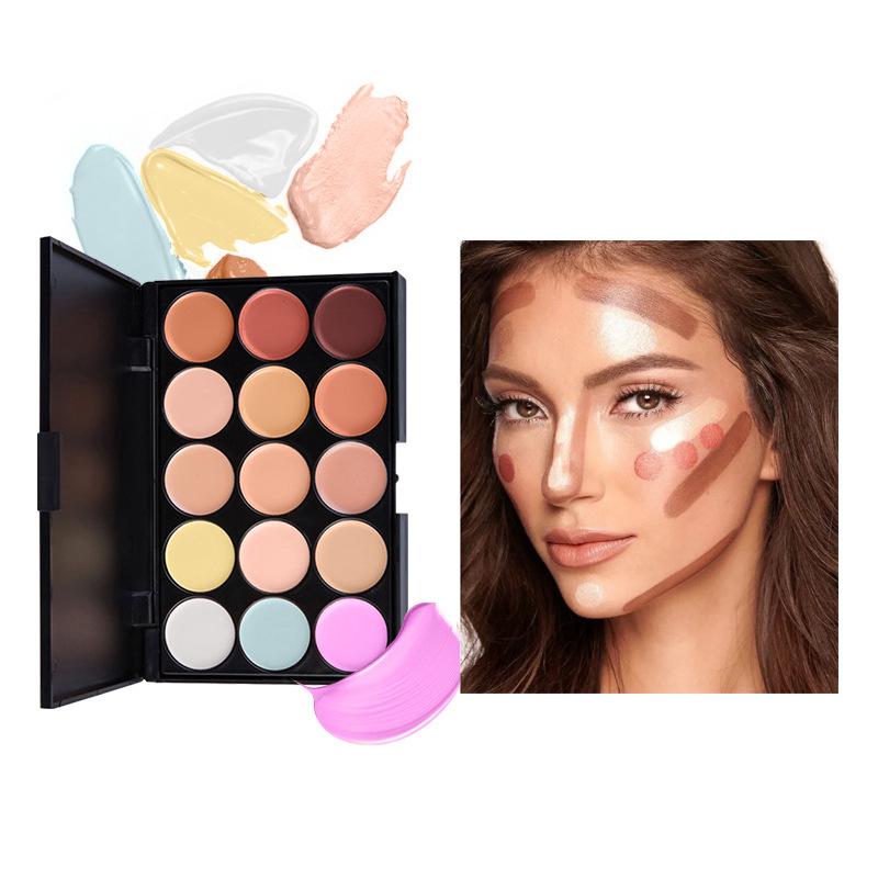 

Профессиональная палетка консилеров из 15 оттенков для маскировки темных кругов, пигментных пятен, следов от акне, татуировок, с гладким финишем, универсальный оттенок для кожи