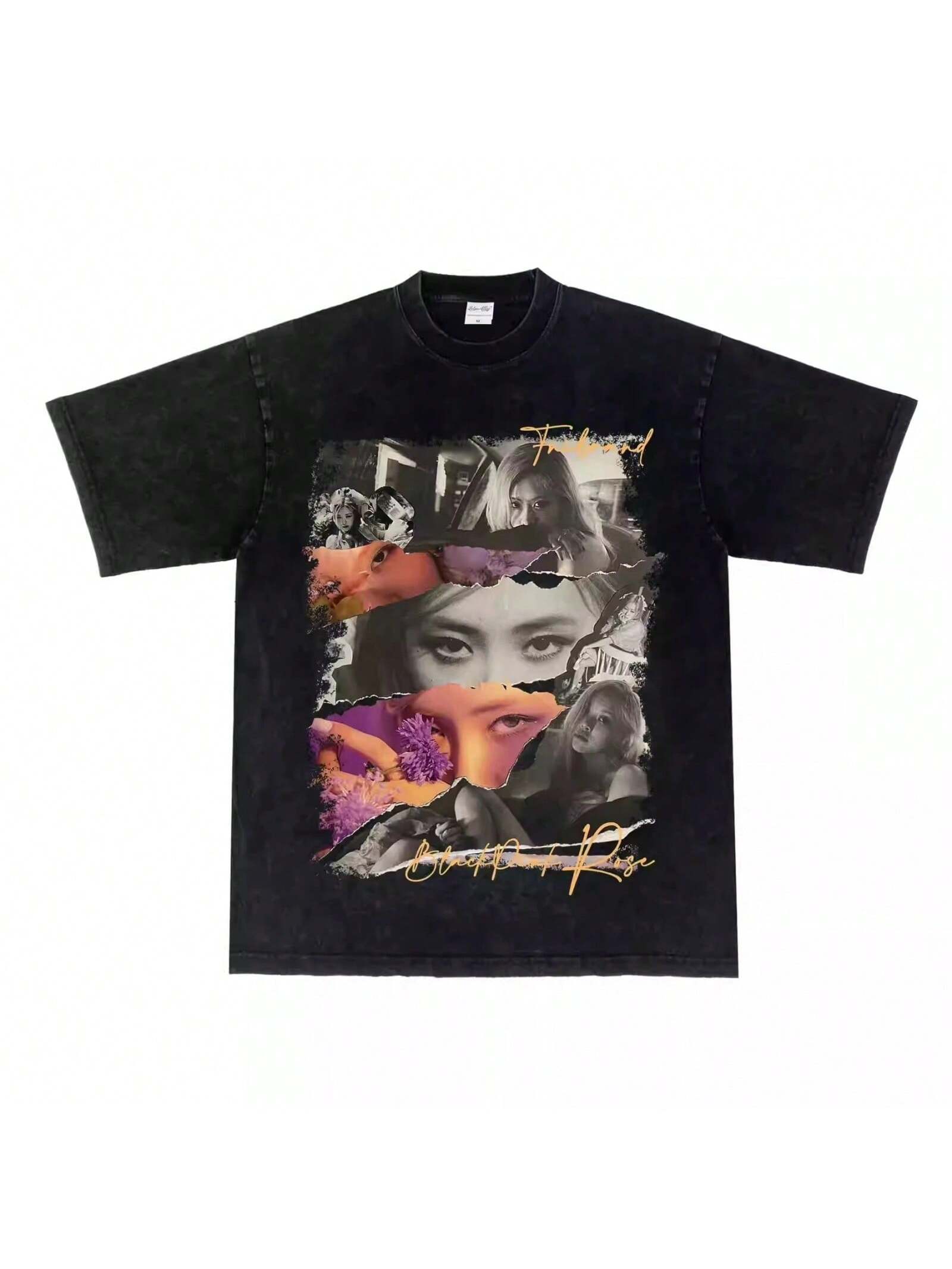 ROSE Park Choi Young American Neckline Heavy Cotton Street Girl Group Support Men s And Women s Long Short Sleeve Tt Shirt S