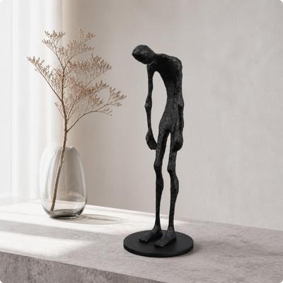 Metal Alloy Decorative Sculpture Stylish Ornament Slim for Reading Corner
