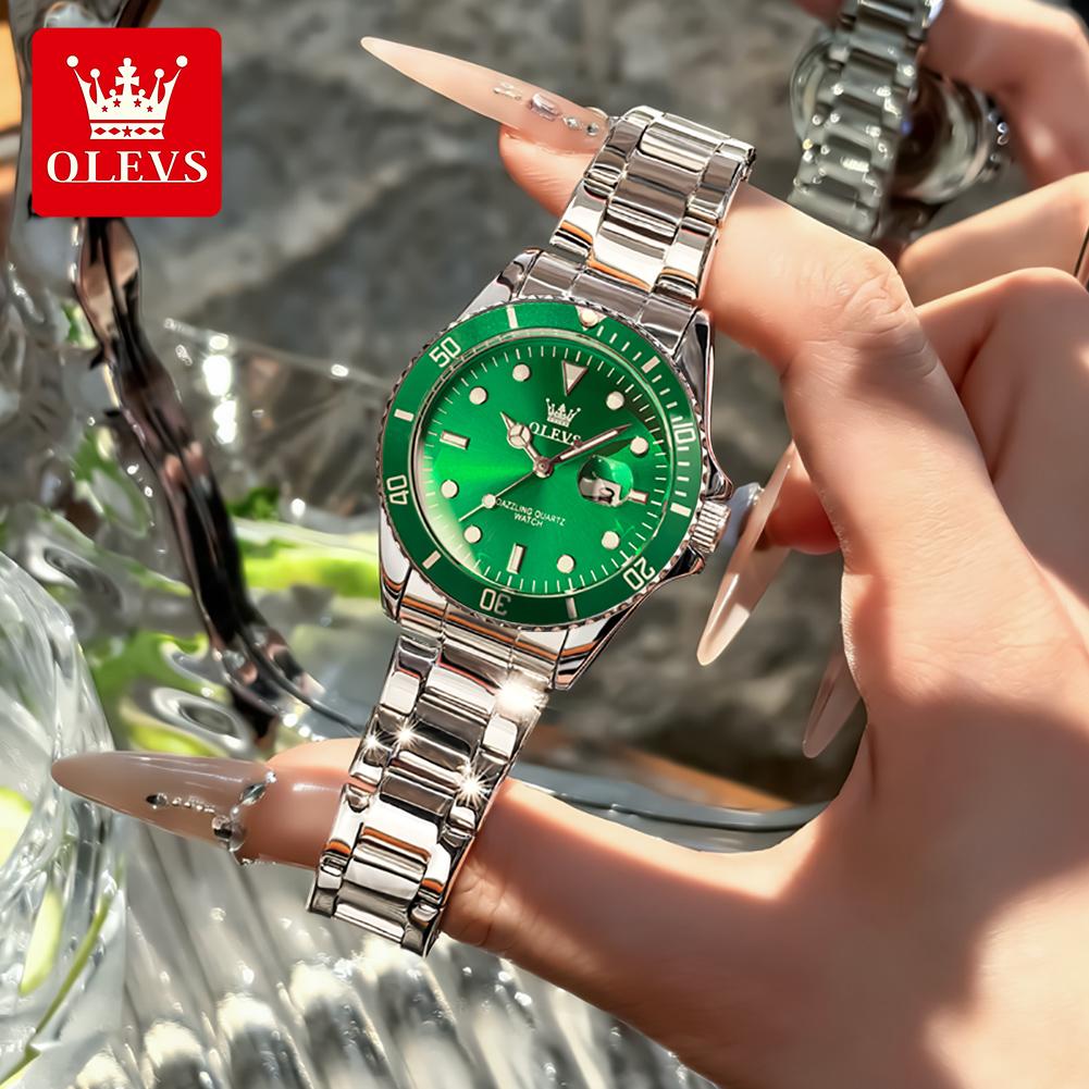 OLEVS Orologio da Donna Classico Orologio da Donna Automatico con Data Acciaio Inossidabile Impermeabile Luminoso Orologio al Quarzo per Donne