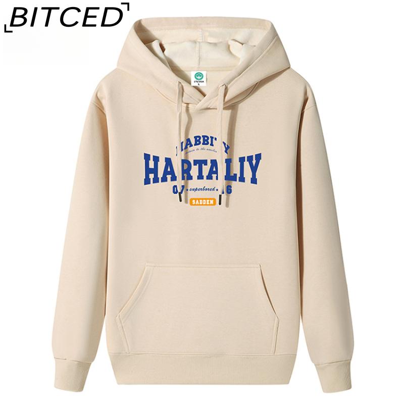 BITCED Cotton Long Sleeve Men's Loose Large Size Printed Sports Bottom Long Sleeve T-Shirt Top