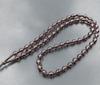 Hand-Woven Amethyst Round Bead Necklace with Purple Cord Hanging Rope