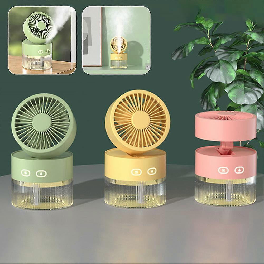 LED Humidifier Cooling Fan, Small Desktop Air Cooler Personal Humidifier Fan for Office Bedroom