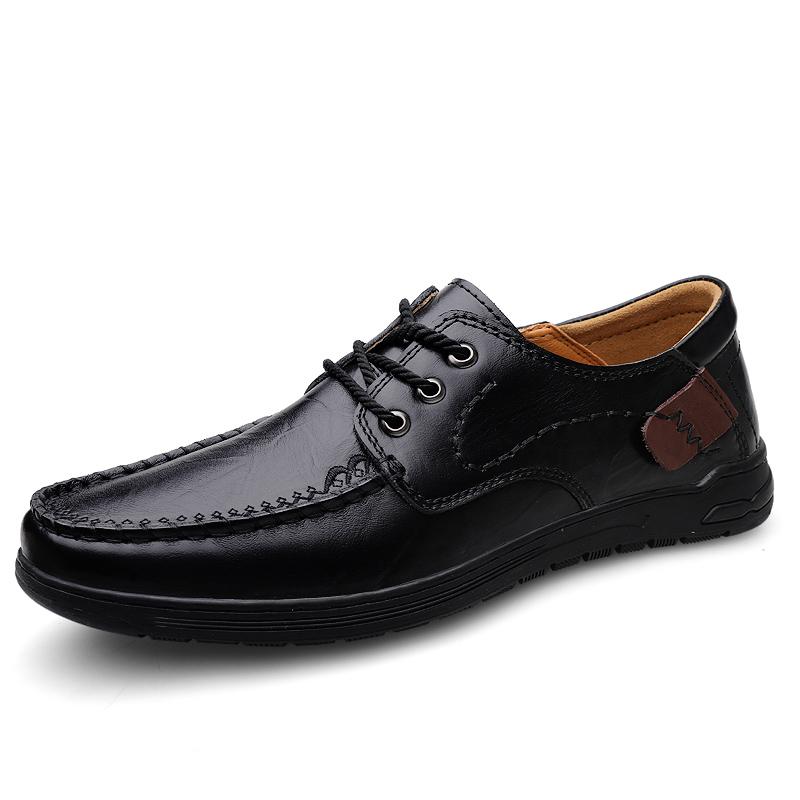 

Обувь для активного отдыха из натуральной кожи, дышащая повседневная обувь для мужчин, элегантные коричневые мужские мокасины для вождения, лоферы ручной работы для ходьбы 45 чёрный