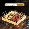 Chinese Style Gold-Rimmed Square Glass Snack Serving Set