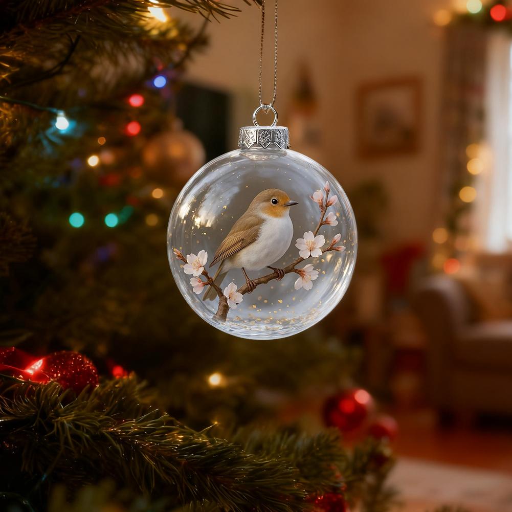 Natures Birds Crystals Glass Ornament Christmas Ball Decoration Clear Ball For Christmas Tree Haning Pendant Party Home Ornament