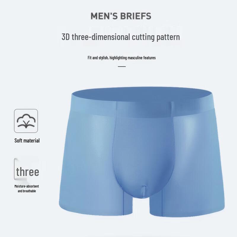 FENTENGCARE Men's Ice Silk Seamless Antibacterial Boxer Briefs