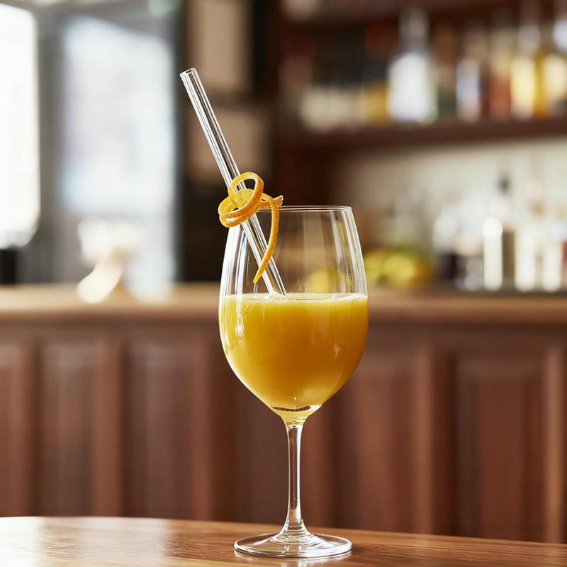 16Pcs Glass Straws Reusable Drinking Straws 8 Inch Bent Straight Straws Set Clear Glass Tubes for Smoothie Cocktail Ice Coffee