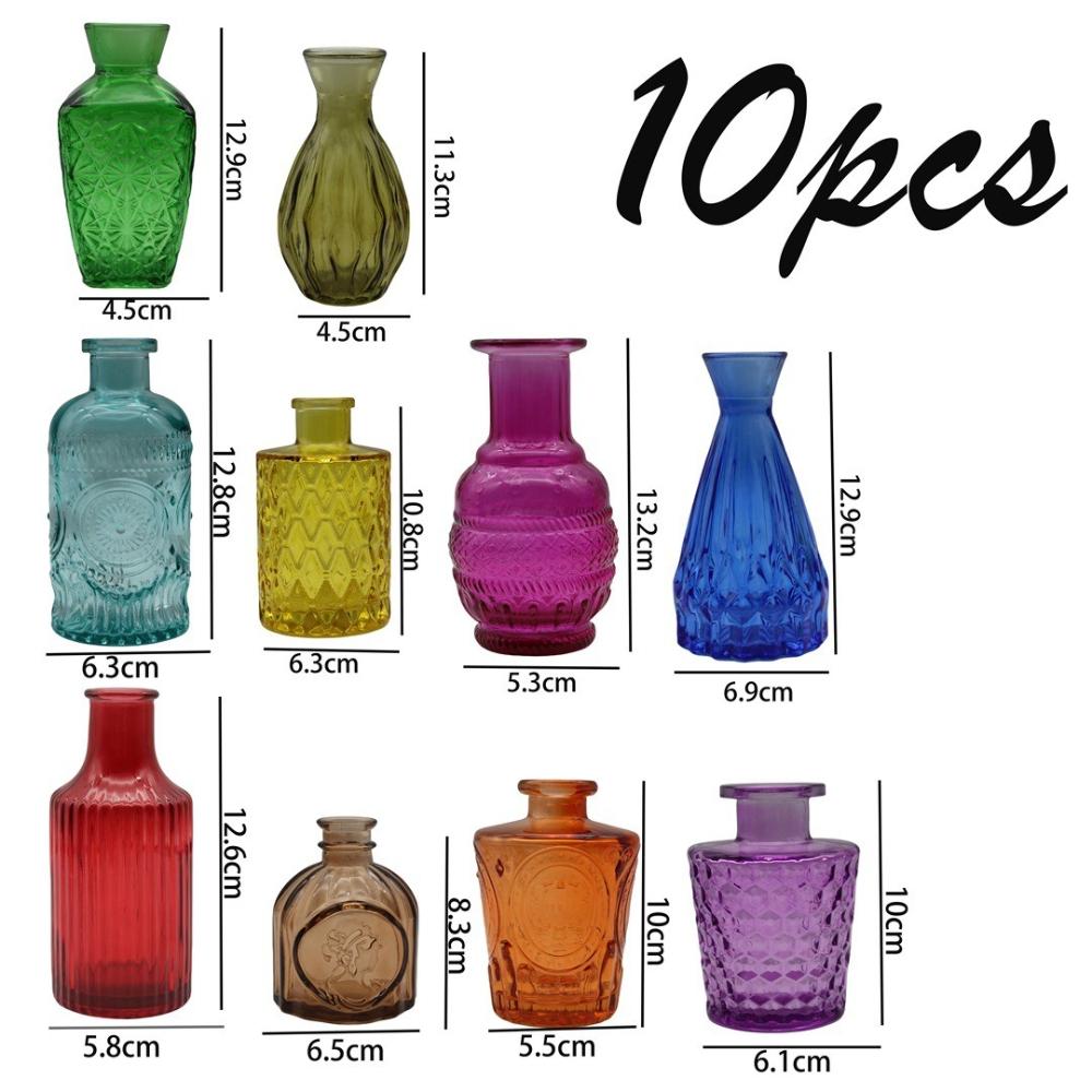 European Style Colored Glass Vase Water Nourishing Green Plants Flower Arrangements Desktop Ornaments Home Decoration