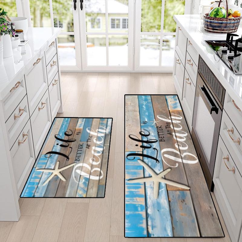 3D Stereoscopische Onderwaterwereld Koraalvis Keukenmat Antislip Absorberende Runner voor Kinderen Badkamer 1PC40X120CM(1.3X3.9F