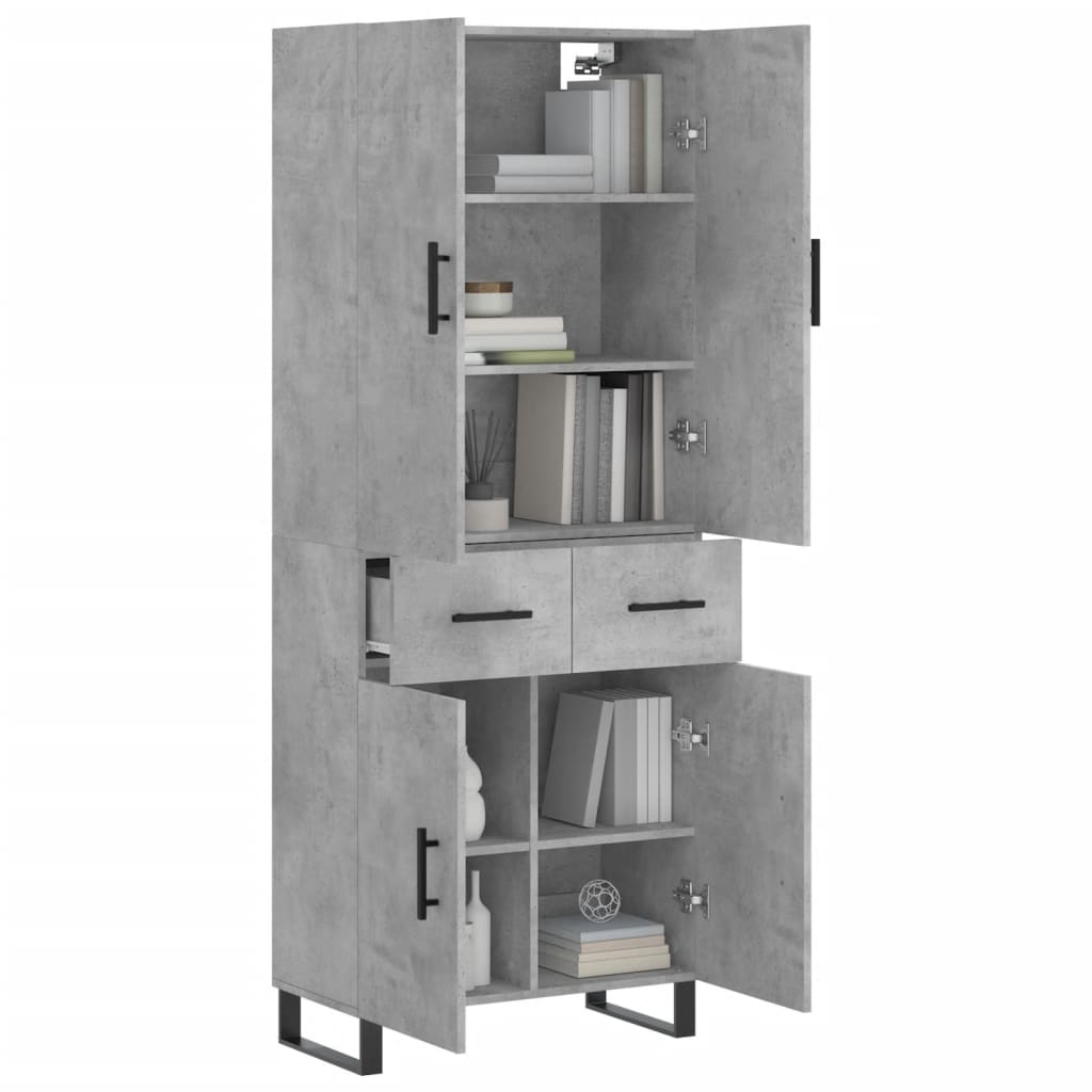 Highboard Concrete Grey 69.5 x 34 x 180 cm Particleboard