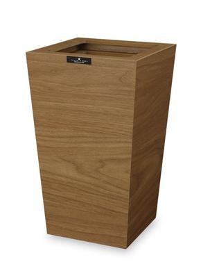 TATSU-CRAFT Bosk Baskischer Quadratischer Mülleimer, Mittel, 7L, Braun, Stilvoll, Kompakt, mit Deckel, Platzsparendes Design für Küche, Wohnzimmer, Zuhause, Büro,