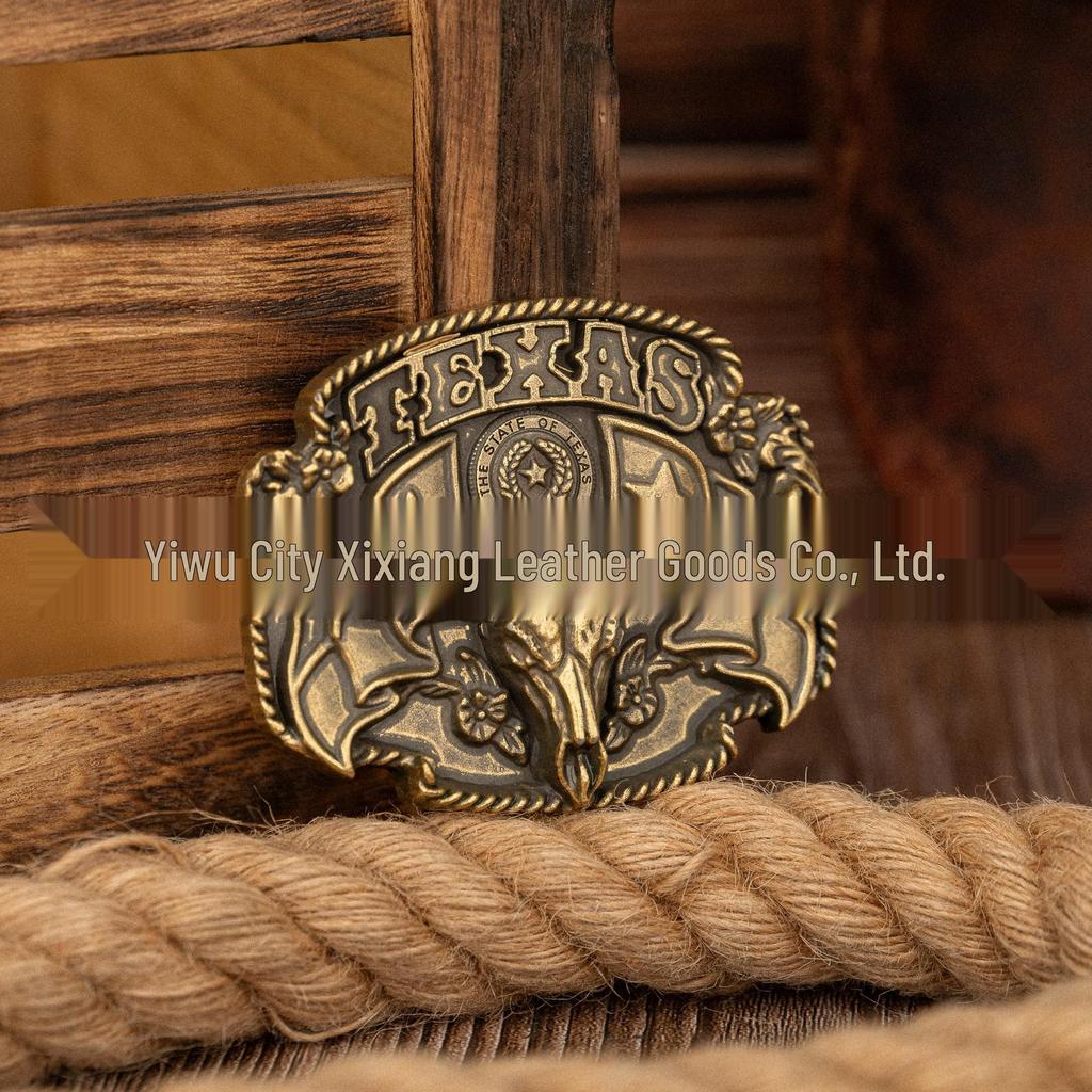 Retro Texas Flag Bull Head Zinc Alloy Belt Buckle for Men & Women