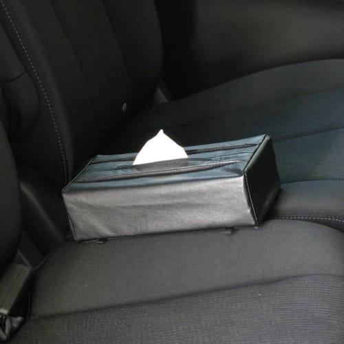 Napolex Tissue Case Sun Visor/Headrest/Armrest Easy Installation Can also hang plastic bags Genuine Leather Style Black Convenient Goods Car Supplies
