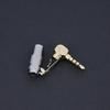 2 Stück 3,5 mm 4-poliger rechtwinkliger silberner goldbeschichteter Audio-Klinkenstecker männlich zum Löten Stereo 90 Grad Kopfhörer-Stecker-Anschlussstecker