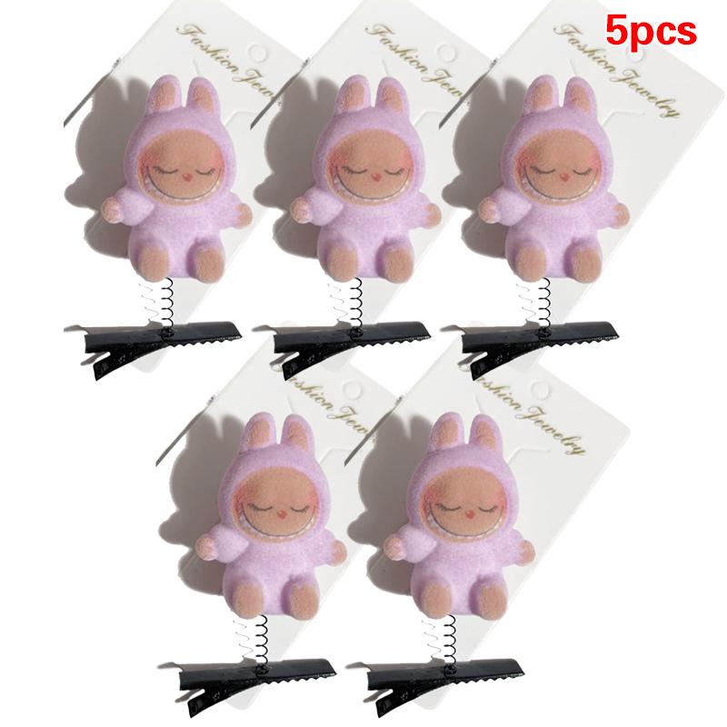 5 Buc. Clipsuri de Păr 3D Labubu Clipsuri de Păr cu Arcuri Desen Animat Plus Păr Ace de Păr Bricolaj Clip Cioc de Rață Accesorii de Păr pentru Copii