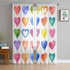 Colorful Paint Flowing Sheer Curtains For Girls Kids Bedroom Kitchen Window Drapes Home Decor