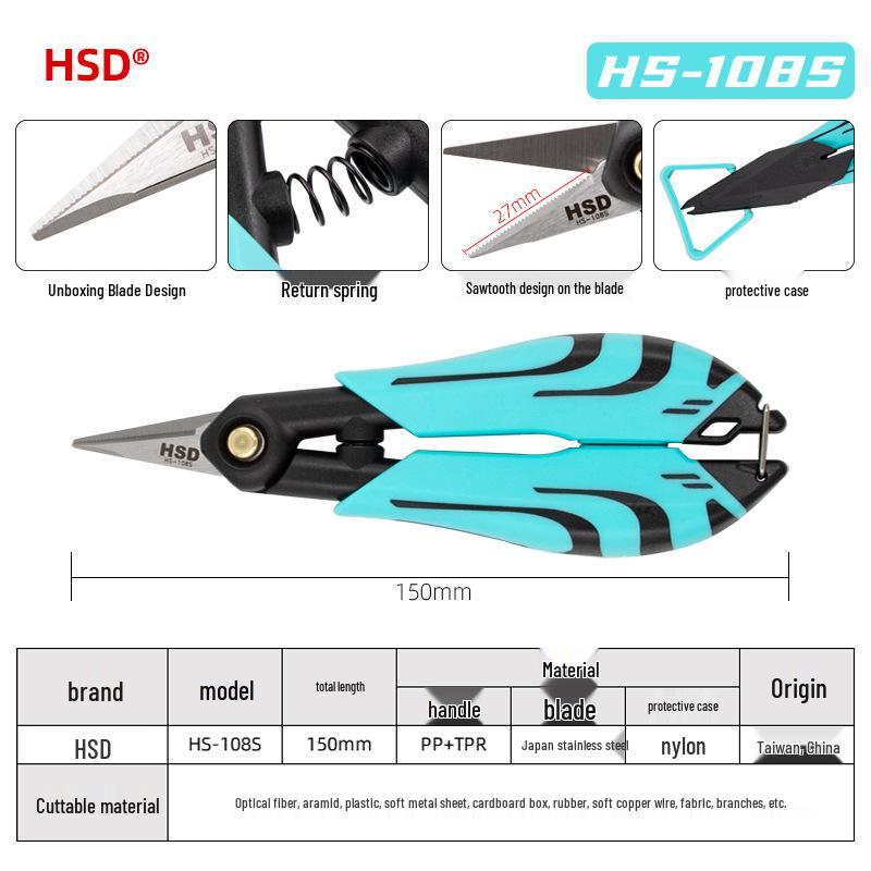 Bulletproof Vest Fiber Optic Pigtail Scissors - Stainless Steel Kevlar Fiber Fluff Aramid Yarn Non-slip Electrician Scissors