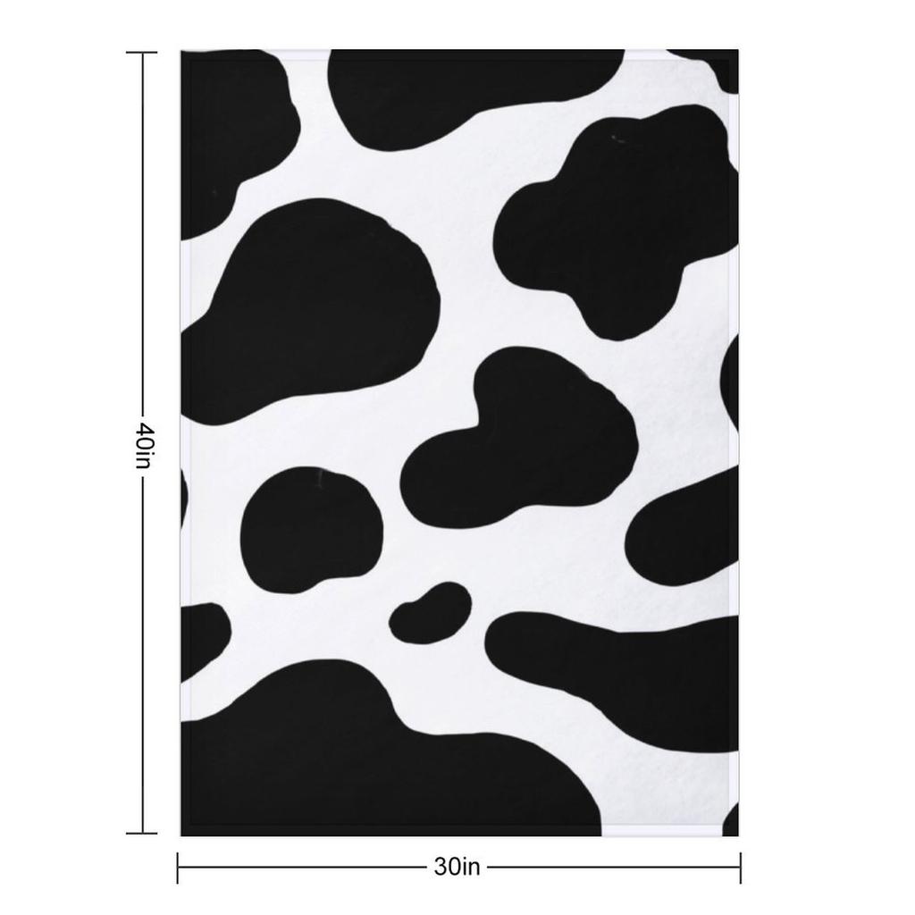 Cow Print Black and White Throw Blanket Cute For Decorative Sofa Thermal Thermals For Travel Blankets
