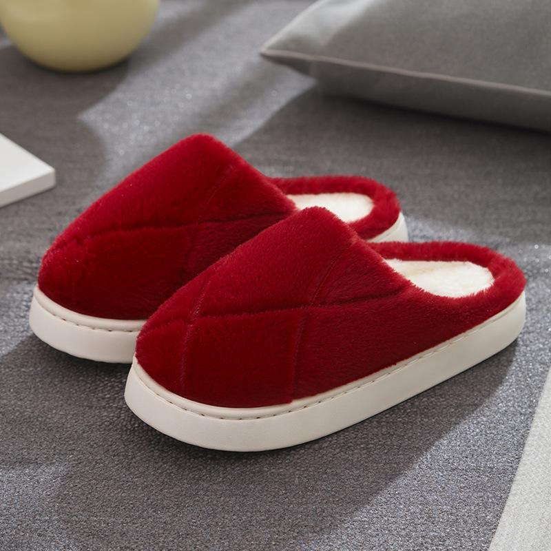 2025 Autumn/Winter Women's Cute Butterfly Cotton Slippers - Postpartum Warm, Fluffy Indoor Home Shoes with Thick Soles