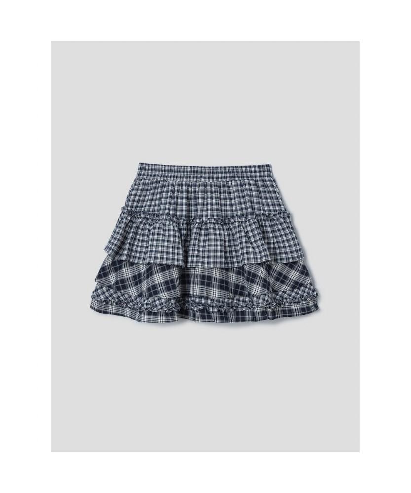 8seconds Frill Check Mini Skirt Navy