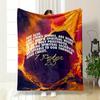 Fiery Abstract Backdrop with Bold Text from 1 Peter 2:5 In the Center. for All Seasons Blanket Lunch Break Throw Gift