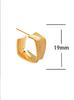 Custom Fashion Jewelry Geometric Chunky Pari Classic 18K Gold Silver Plated Satin Matte  Brushed Textured Square Stud Earrings