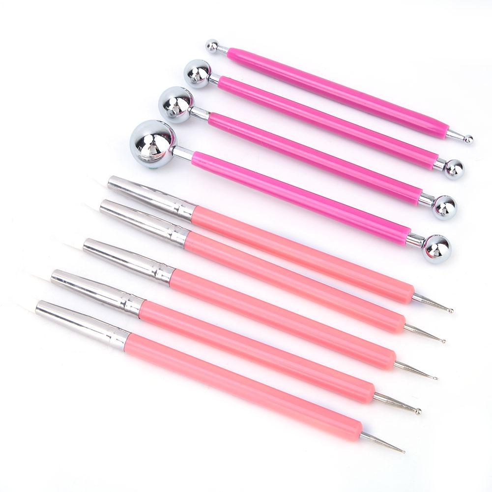 9Pcs DIY Acrylic Silicone Craving Pen Aluminum Tube Handle Pottery Clay Sculpture Tool #2