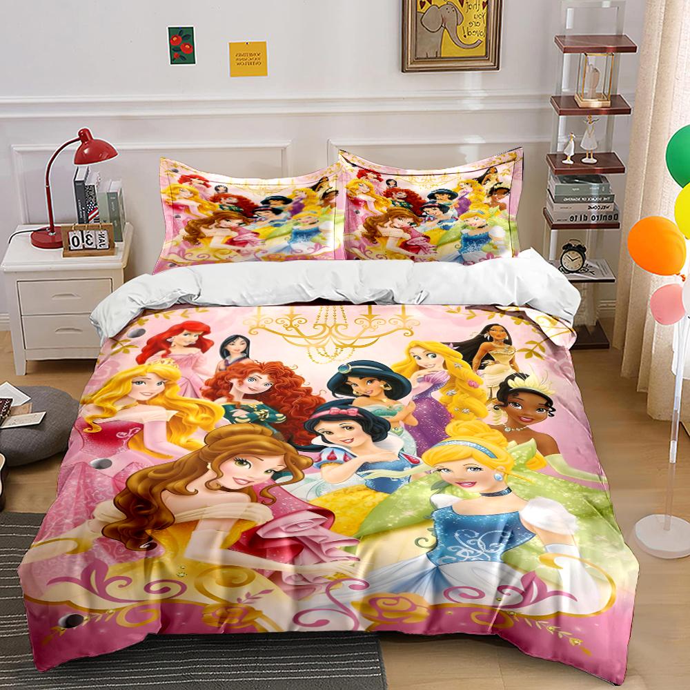 Princess-Themed Bedding Set for Kids Bedding set (1 duvet cover, 2 pillowcases, duvet not included)