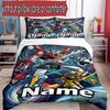 3pcs Duvet Cover Set (1*Duvet Cover + 2*Pillowcase, Without Core), Custom Name Transformers Pattern Bedding Set, Home Bedroom Decor Gift