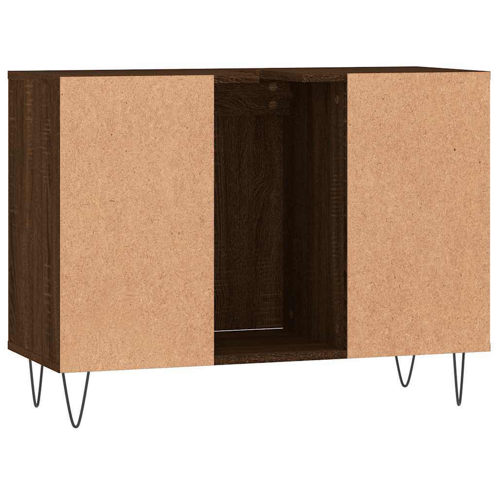 Bathroom Cabinet Brown Oak Effect 80 x 33 x 60 cm Engineered Wood