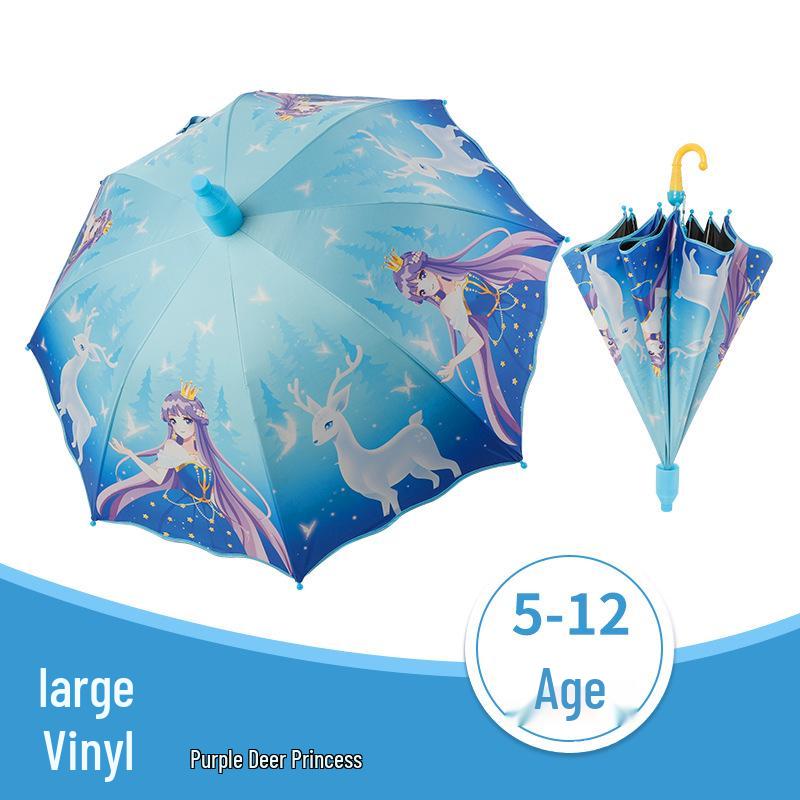 Automatic Dual-Use Kids' Umbrellas - Princess Design for School and Kindergarten