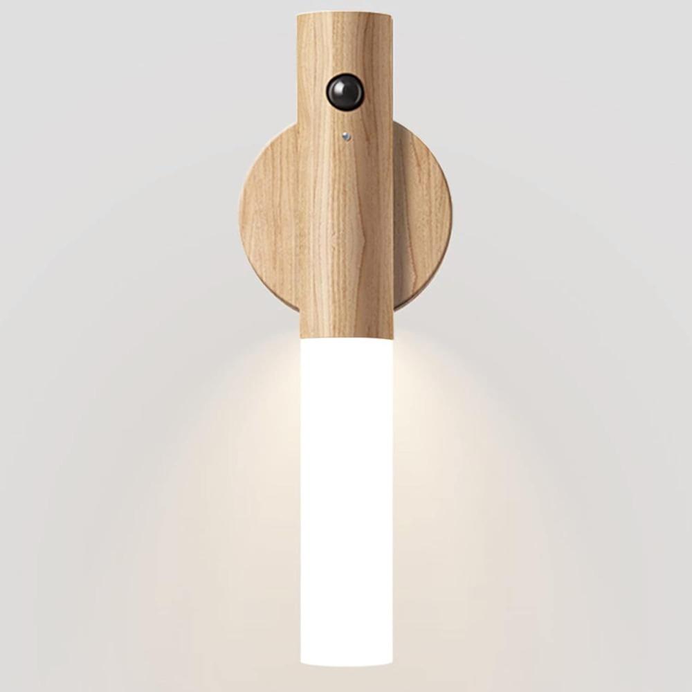 Rechargeable Wall Light Magnetic Wall Lamp Atmosphere Decoration Night Light Motion Sensor Bedroom Staircase Wooden Wall Lamp